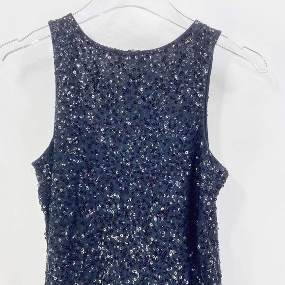 J CREW Black Sleeveless Scoop Neck Sequin Embellished Tank Top - Picture 5 of 8